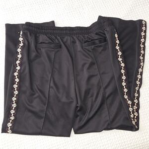 Disney Unisex Black Vintage Mickey Mouse Varsity Track Pants Wide Leg Size XL